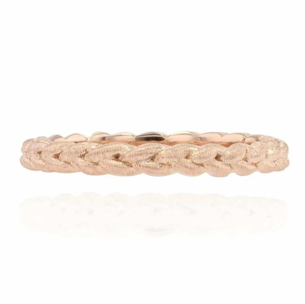 Alliance tresse ciselée or rose
