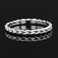 Alliance tresse ciselée or blanc