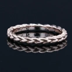 Alliance tresse ciselée or rose