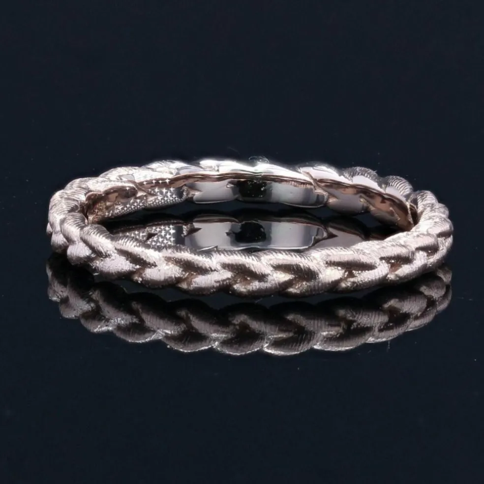 Alliance tresse ciselée or rose