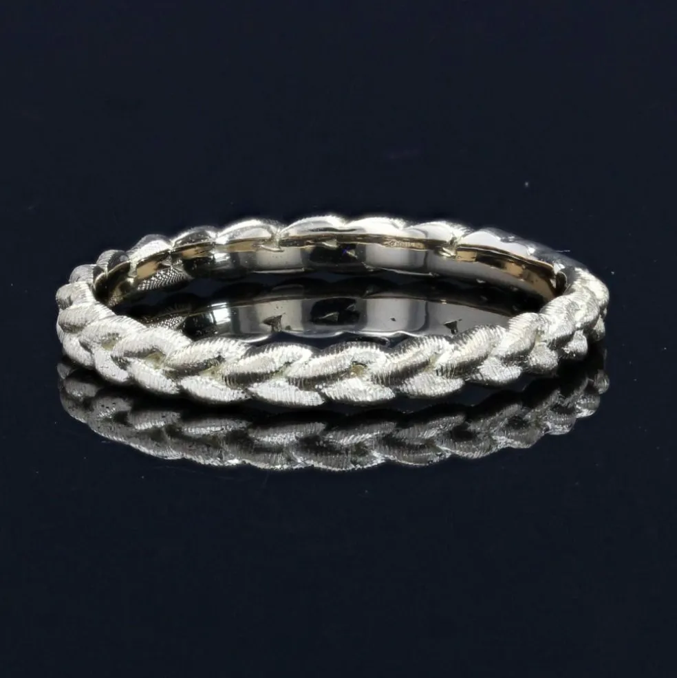 Alliance tresse ciselée or jaune