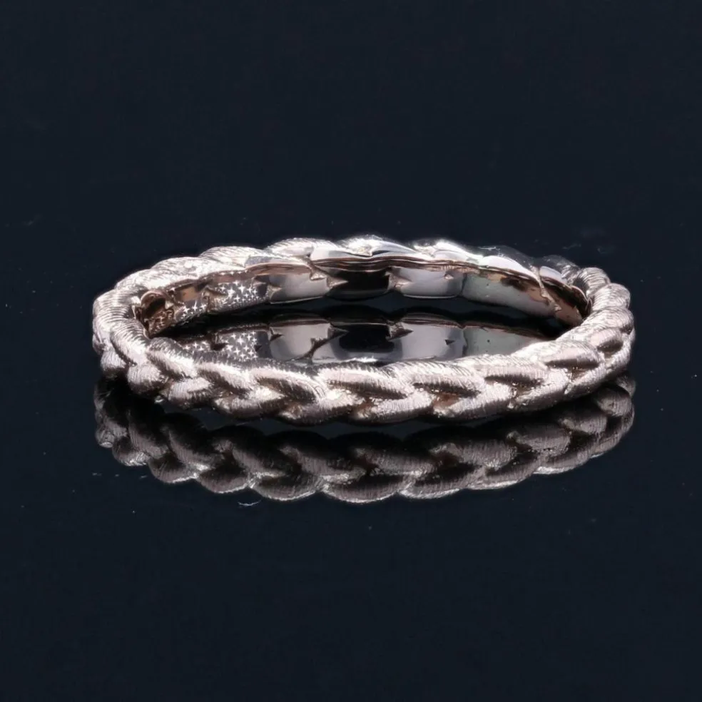 Alliance tresse ciselée or rose