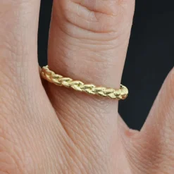 Alliance tresse ciselée or jaune