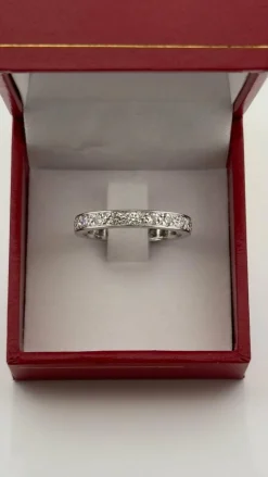 Alliance vintage en platine et diamants tour complet