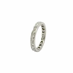 Alliance vintage en platine et diamants tour complet
