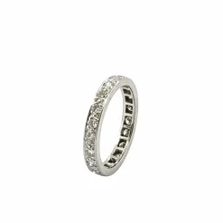 Alliance vintage en platine et diamants tour complet