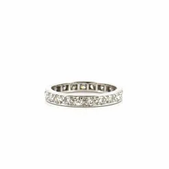 Alliance vintage en platine et diamants tour complet
