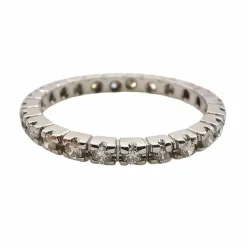 Alliances américaine or blanc diamants