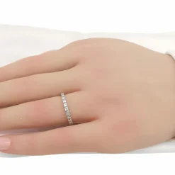 Alliances américaine or blanc diamants