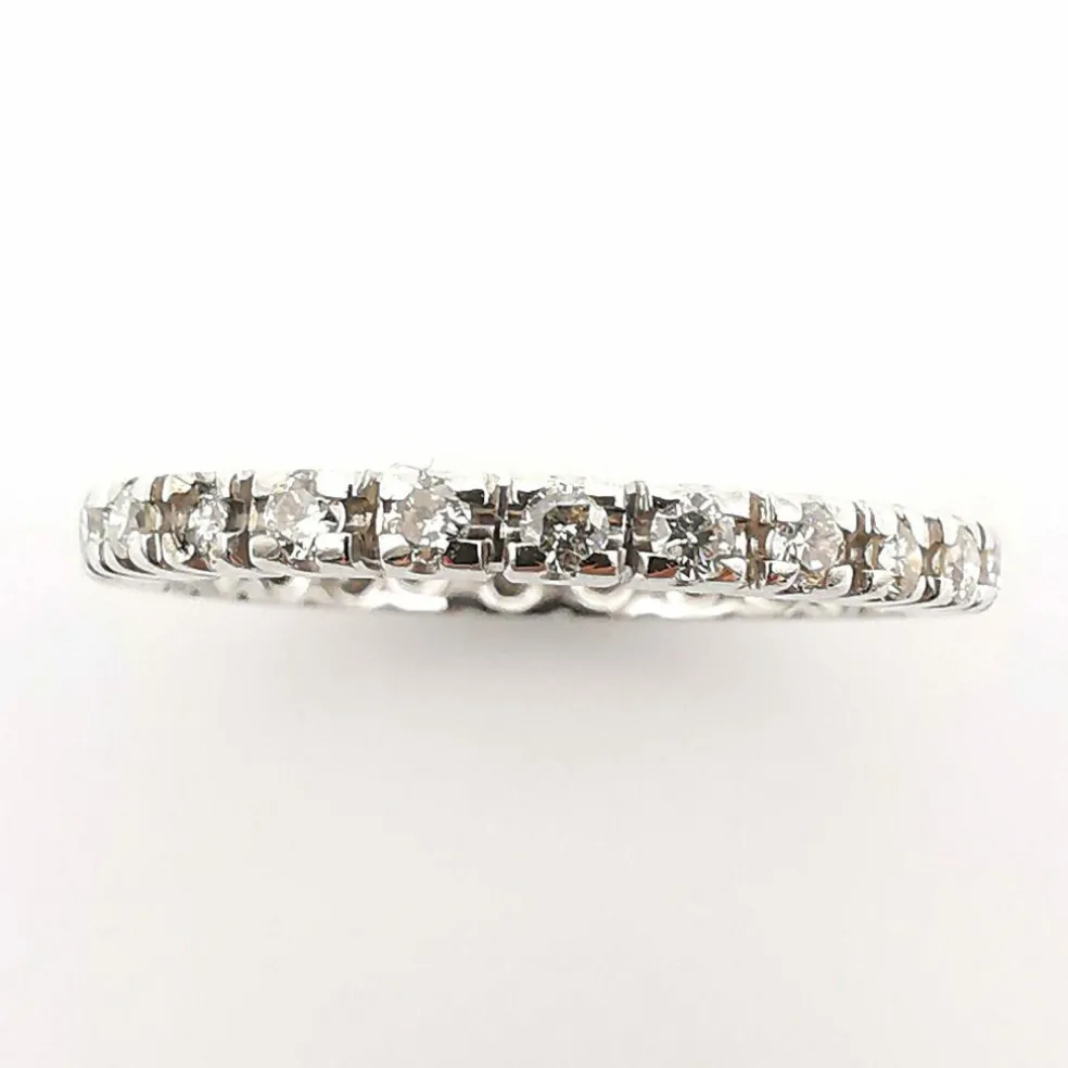 Alliances américaine or blanc diamants