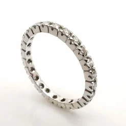 Alliances américaine or blanc diamants