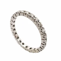 Alliances américaine or blanc diamants
