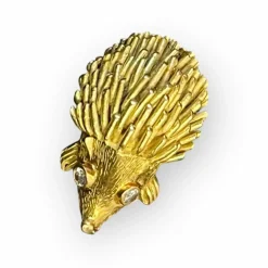 Amusante Broche Hérisson en Or jaune et Diamants