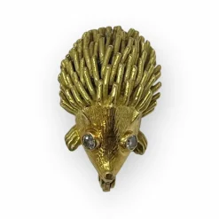 Amusante Broche Hérisson en Or jaune et Diamants