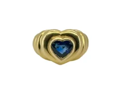 Ancienne bague saphir Coeur fin 19è