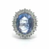 Anello con zaffiro Ceylon e pavè di diamanti