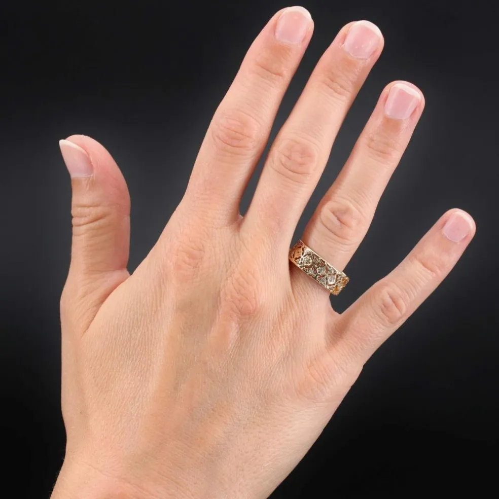 Anneau ancien en or et diamants