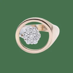 Anneau bicolore en or rose et diamants