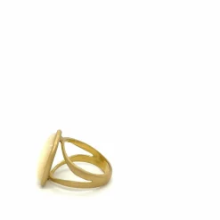 Anneau carré or jaune nacre