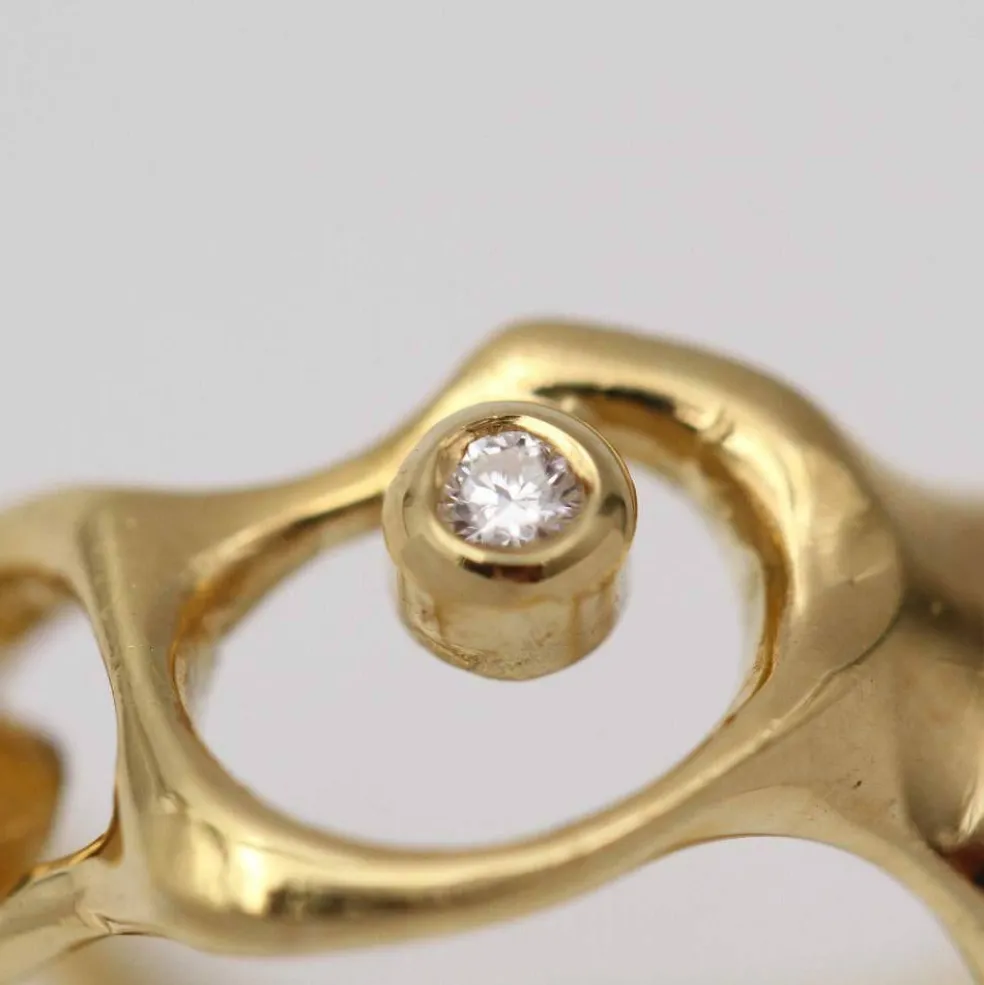 Anneau Dali en or jaune et diamants