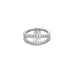Anneau en or gris avec diamants