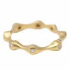 Anneau mince en or et diamants