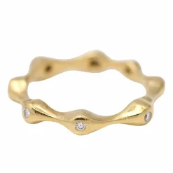 Anneau mince en or et diamants