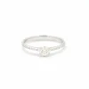 Anneau solitaire pavé or blanc