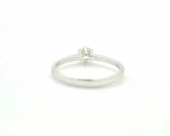 Anneau solitaire pavé or blanc
