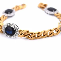 Années 1960 - Bracelet en or 18 carats - Saphirs et diamants