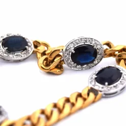 Années 1960 - Bracelet en or 18 carats - Saphirs et diamants
