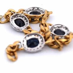 Années 1960 - Bracelet en or 18 carats - Saphirs et diamants