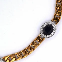 Années 1960 - Collier en or 18 carats - Saphirs et diamants