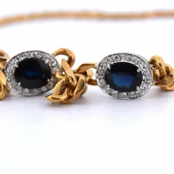Années 1960 - Collier en or 18 carats - Saphirs et diamants
