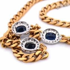 Années 1960 - Collier en or 18 carats - Saphirs et diamants