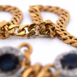 Années 1960 - Collier en or 18 carats - Saphirs et diamants