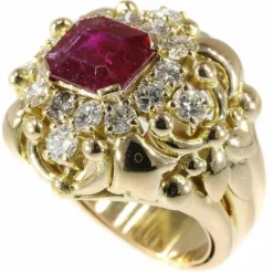 Anthony & Wolfers - bague diamant, rubis
