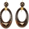 Antique tortoiseshell piqué gold earrings