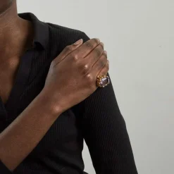 ANTOINE CAMUS - JE T'AIME Bague Améthyste et or jaune