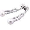 ART DÉCO' - BOUCLES D'OREILLES EN PLATINE - PERLES NATURELLES ET DIAMANTS