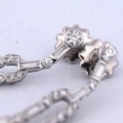 ART DÉCO' - BOUCLES D'OREILLES EN PLATINE - PERLES NATURELLES ET DIAMANTS