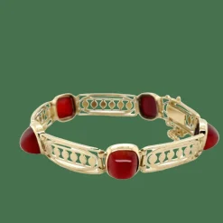 Art déco - Bracelet Or jaune et Cornaline