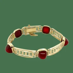 Art déco - Bracelet Or jaune et Cornaline