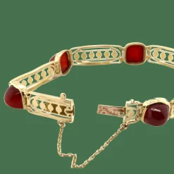Art déco - Bracelet Or jaune et Cornaline