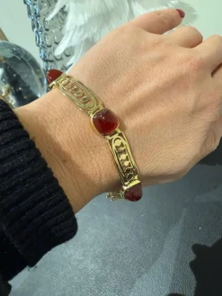 Art déco - Bracelet Or jaune et Cornaline