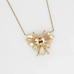 Art Déco Collier Insecte Opale, Saphir, Graine Perle, Rubis