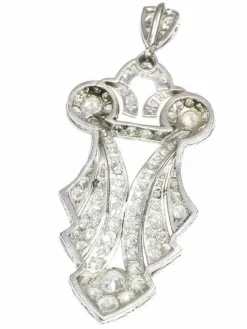 Art Déco pendentif diamant, platine