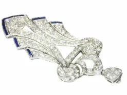 Art Déco pendentif diamant, platine