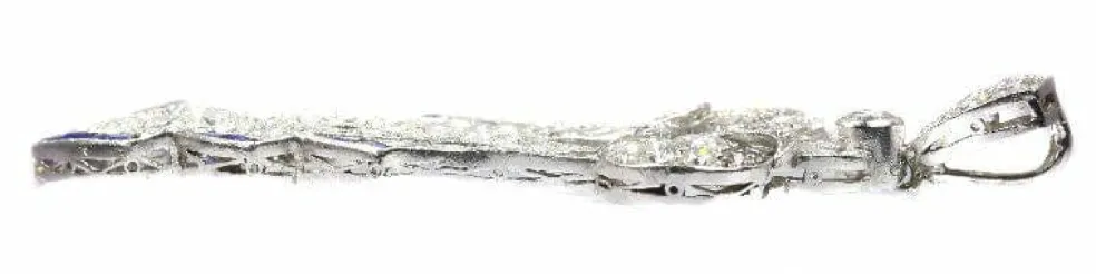 Art Déco pendentif diamant, platine