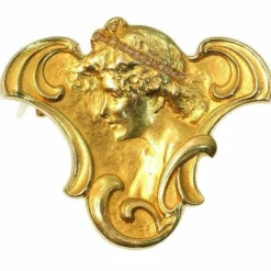 Art Nouveau brooch/pendant diamond